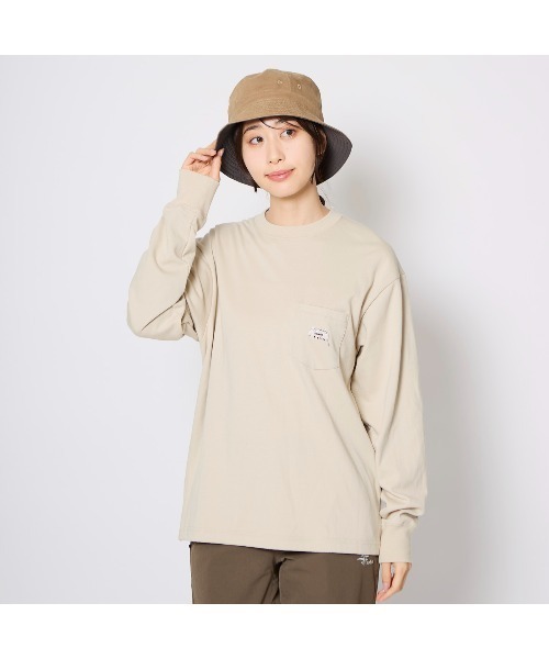 Foxfire（フォックスファイヤー）の「ＴＣシマエナガポケットＴ　Ｌ／Ｓ（Tシャツ/カットソー・レディース・オフホワイト/レッド/サンドグレー/チャコール・L/M）」の2枚目の写真