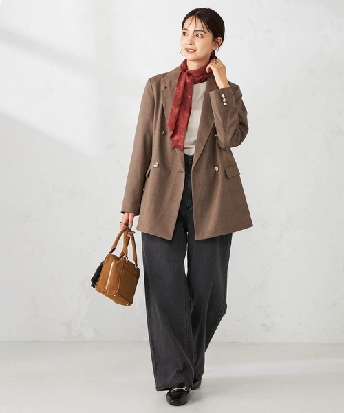 a.v.v（アーヴェヴェ）の「ボウタイスカーフシュシュセット（ストール/ショール・レディース・ネイビー/ブラウン・38）」の19枚目の写真