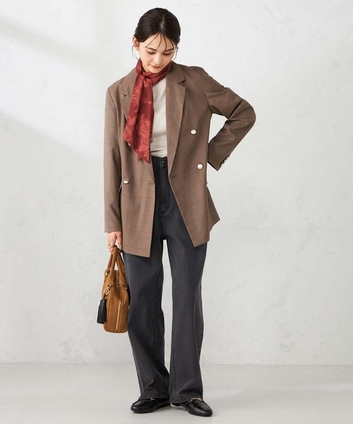 a.v.v（アーヴェヴェ）の「ボウタイスカーフシュシュセット（ストール/ショール・レディース・ネイビー/ブラウン・38）」の21枚目の写真