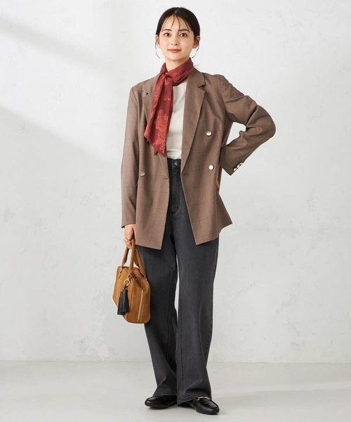 a.v.v（アーヴェヴェ）の「ボウタイスカーフシュシュセット（ストール/ショール・レディース・ネイビー/ブラウン・38）」の22枚目の写真