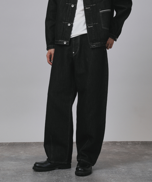 B.C STOCK(ベーセーストック)の「【BOYCOM/ボイコム】ペーパーデニムパンツ001(デニムパンツ・メンズ・ブラック・MEDIUM/LARGE/X-LARGE)」の3枚目の写真