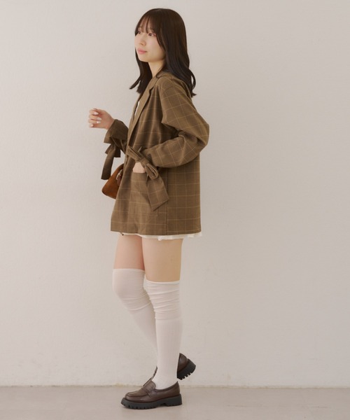 Another Branch olive des olive（アナザーブランチオリーブデオリーブ）の「【好評につき再販決定！】リボンテーラージャケット（テーラードジャケット・レディース・ストライプ/ブラック/チェック・FREE）」の19枚目の写真