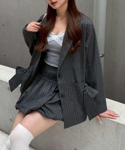 好評につき再販決定！】リボンテーラージャケット（テーラード