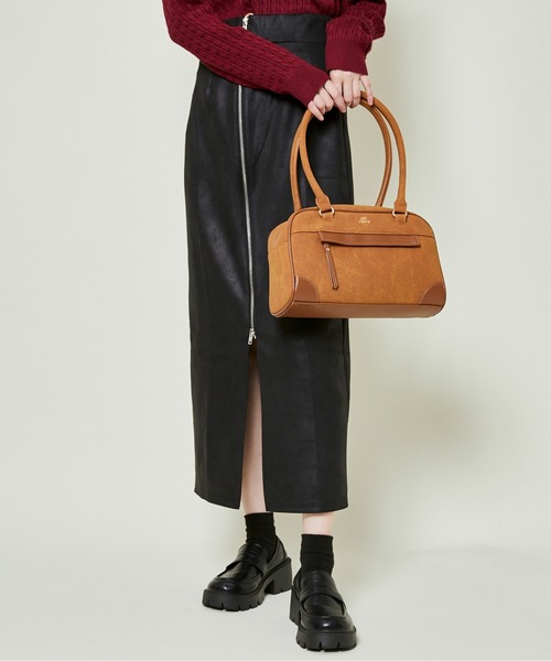 GORGE（ゴージ）の「《シンプル高見えロゴ》レディース ボストン型 2WAYショルダーバッグ コンパクト収納 春夏秋冬（ハンドバッグ・レディース・ブラック/ブラウン/キャメル・F）」の7枚目の写真