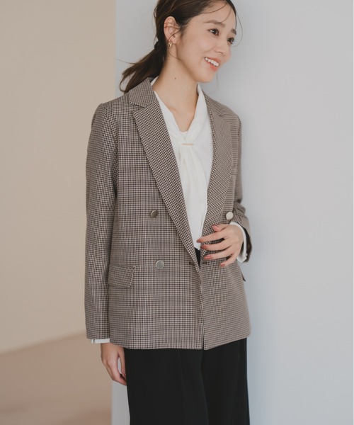 MISCH MASCH（ミッシュマッシュ）の「ダブルテーラードジャケット（テーラードジャケット・レディース・ブラウン/ブラウン系/グレー・S/M）」の4枚目の写真