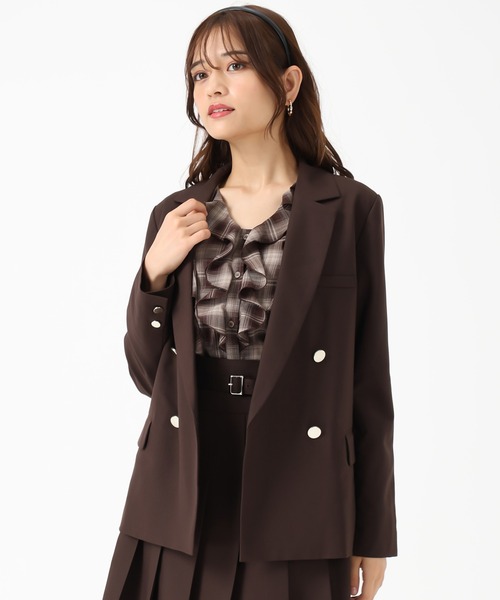 MISCH MASCH（ミッシュマッシュ）の「ダブルテーラードジャケット（テーラードジャケット・レディース・ブラウン/ブラウン系/グレー・S/M）」の8枚目の写真