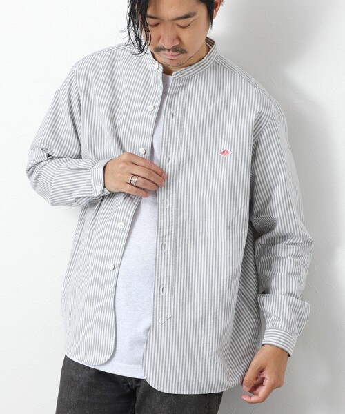 DANTON(ダントン)の「【DANTON/ダントン】DT-B0280 OXP BAND COLLAR SHIRT 25AW(シャツ/ブラウス・メンズ・ブルー系その他/グリーン系その他/ブラック系その他・38/40/42/44)」の3枚目の写真