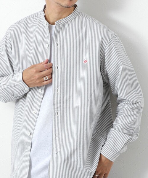 DANTON(ダントン)の「【DANTON/ダントン】DT-B0280 OXP BAND COLLAR SHIRT 25AW(シャツ/ブラウス・メンズ・ブルー系その他/グリーン系その他/ブラック系その他・38/40/42/44)」の4枚目の写真