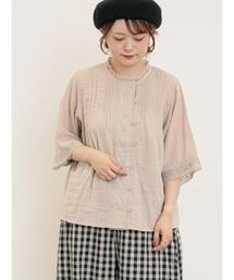 ドビーストライプレースブラウス