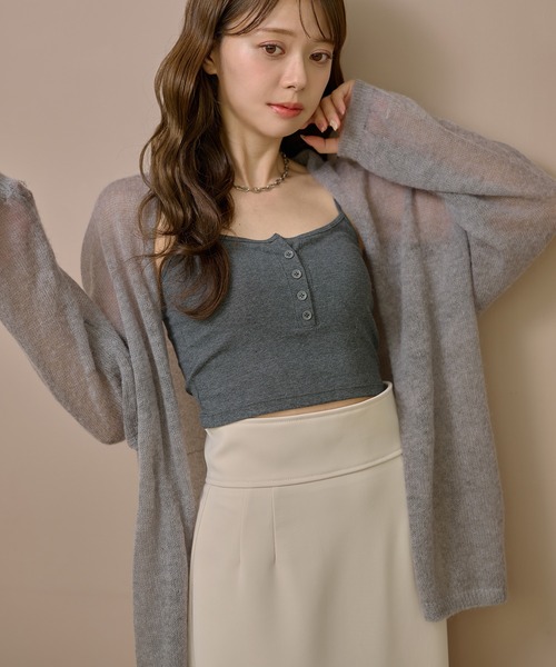 LAULEN(ローレン)の「wool mohair buttonless knit cardigan /ウールモヘアボタンレスニットカーディガン(カーディガン/ボレロ・レディース・ブラック/グレー/ベージュ・FREE)」の9枚目の写真