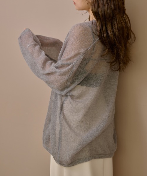 LAULEN(ローレン)の「wool mohair buttonless knit cardigan /ウールモヘアボタンレスニットカーディガン(カーディガン/ボレロ・レディース・ブラック/グレー/ベージュ・FREE)」の11枚目の写真
