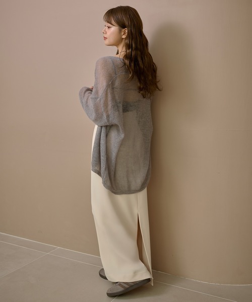 LAULEN(ローレン)の「wool mohair buttonless knit cardigan /ウールモヘアボタンレスニットカーディガン(カーディガン/ボレロ・レディース・ブラック/グレー/ベージュ・FREE)」の13枚目の写真