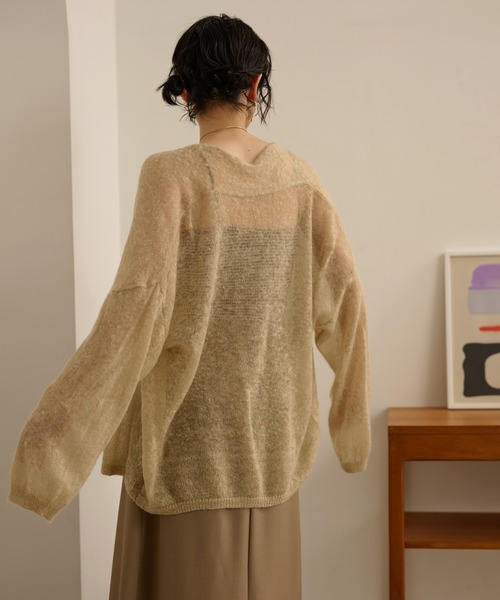 LAULEN(ローレン)の「wool mohair buttonless knit cardigan /ウールモヘアボタンレスニットカーディガン(カーディガン/ボレロ・レディース・ブラック/グレー/ベージュ・FREE)」の22枚目の写真