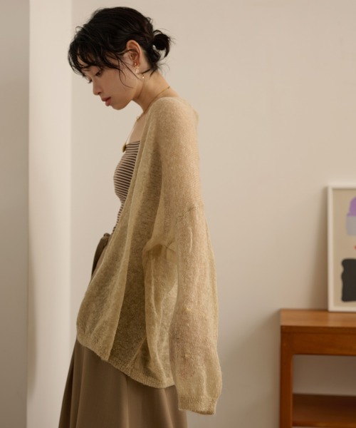 LAULEN(ローレン)の「wool mohair buttonless knit cardigan /ウールモヘアボタンレスニットカーディガン(カーディガン/ボレロ・レディース・ブラック/グレー/ベージュ・FREE)」の20枚目の写真