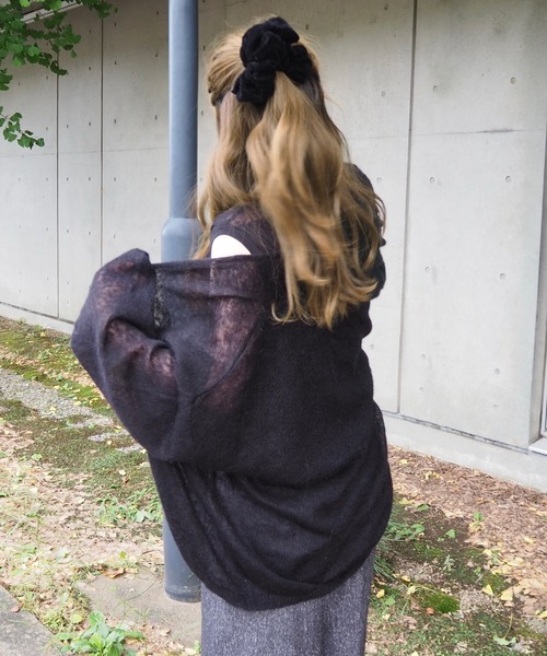LAULEN(ローレン)の「wool mohair buttonless knit cardigan /ウールモヘアボタンレスニットカーディガン(カーディガン/ボレロ・レディース・ブラック/グレー/ベージュ・FREE)」の5枚目の写真