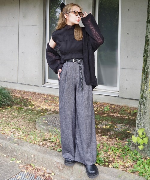 LAULEN(ローレン)の「wool mohair buttonless knit cardigan /ウールモヘアボタンレスニットカーディガン(カーディガン/ボレロ・レディース・ブラック/グレー/ベージュ・FREE)」の7枚目の写真