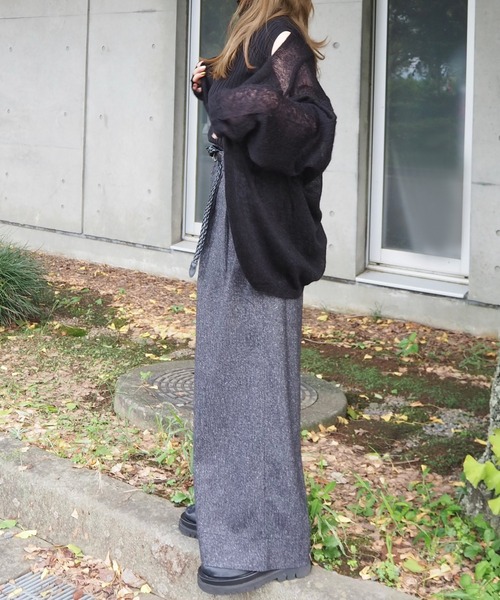 LAULEN(ローレン)の「wool mohair buttonless knit cardigan /ウールモヘアボタンレスニットカーディガン(カーディガン/ボレロ・レディース・ブラック/グレー/ベージュ・FREE)」の6枚目の写真