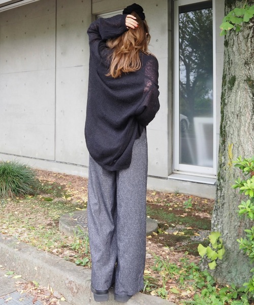 LAULEN(ローレン)の「wool mohair buttonless knit cardigan /ウールモヘアボタンレスニットカーディガン(カーディガン/ボレロ・レディース・ブラック/グレー/ベージュ・FREE)」の8枚目の写真