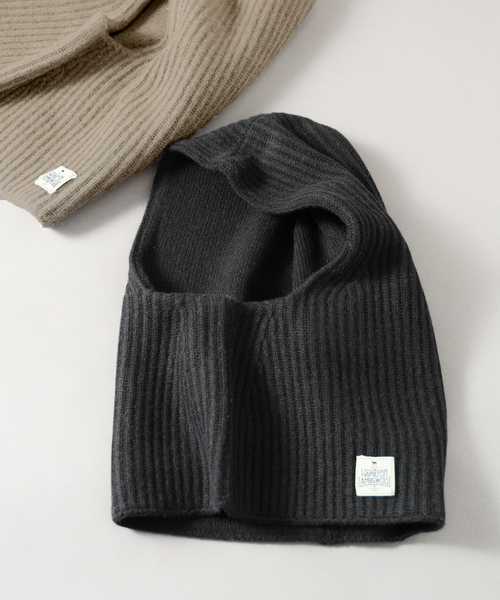JOURNAL STANDARD relume(ジャーナルスタンダード レリューム)の「ハミルトン ウール ガーター バラクラバ(ニットキャップ/ビーニー・メンズ・パープル/グレー/ブラック系その他・FREE)」の2枚目の写真