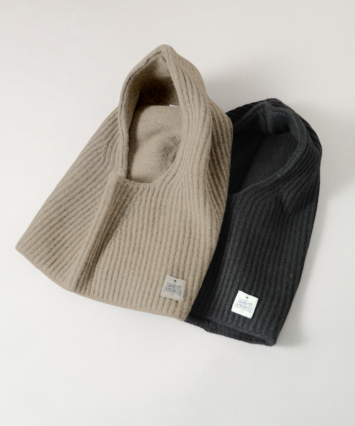 JOURNAL STANDARD relume(ジャーナルスタンダード レリューム)の「ハミルトン ウール ガーター バラクラバ(ニットキャップ/ビーニー・メンズ・パープル/グレー/ブラック系その他・FREE)」の4枚目の写真