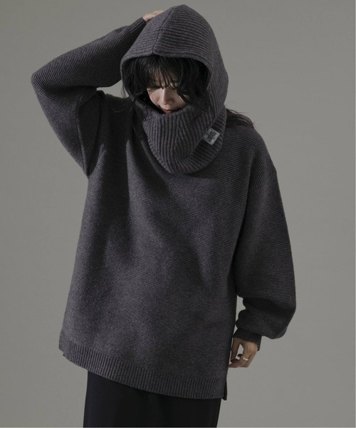 JOURNAL STANDARD relume(ジャーナルスタンダード レリューム)の「ハミルトン ウール ガーター バラクラバ(ニットキャップ/ビーニー・メンズ・パープル/グレー/ブラック系その他・FREE)」の6枚目の写真