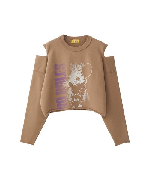 HYSTERIC GLAMOUR（ヒステリックグラマー）の「NO RULES ショート丈スウェット（スウェット・レディース・カーキ/ブラック/ブラウン・FREE）」の3枚目の写真