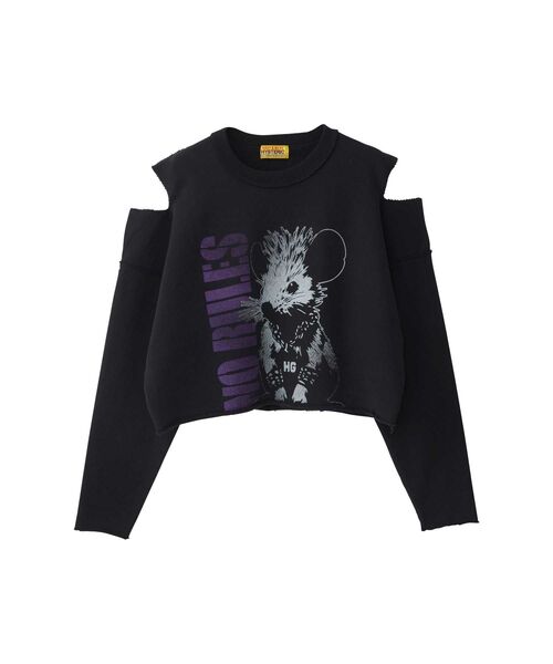 HYSTERIC GLAMOUR（ヒステリックグラマー）の「NO RULES ショート丈スウェット（スウェット・レディース・カーキ/ブラック/ブラウン・FREE）」の2枚目の写真