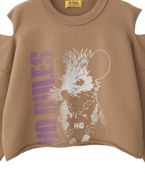 HYSTERIC GLAMOUR（ヒステリックグラマー）の「NO RULES ショート丈スウェット（スウェット・レディース・カーキ/ブラック/ブラウン・FREE）」の7枚目の写真