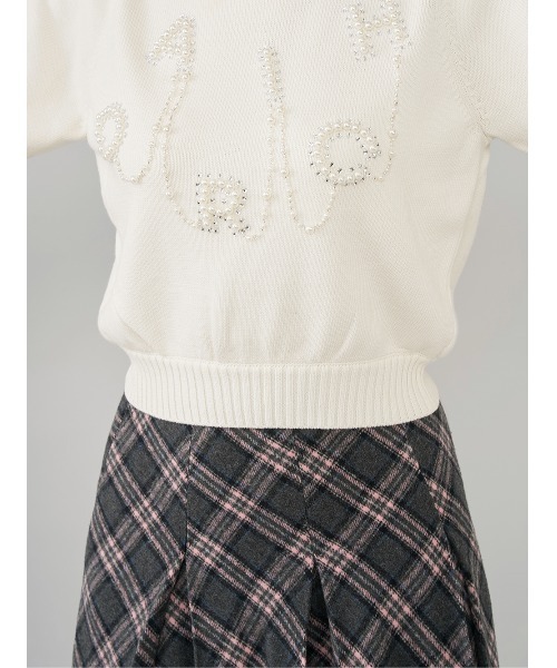 Darich ダーリッチ DARICHロゴパールニットトップス ダーリッチ Darich DARICHロゴパールニットトップス （ピンク