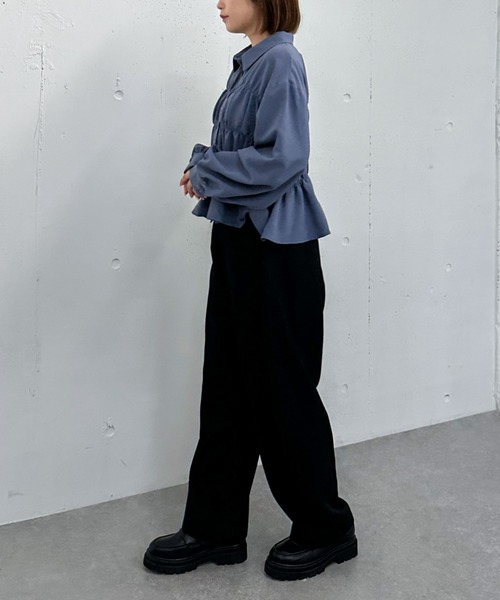 セール】シャーリングペプラムシャツ（シャツ/ブラウス）｜archives