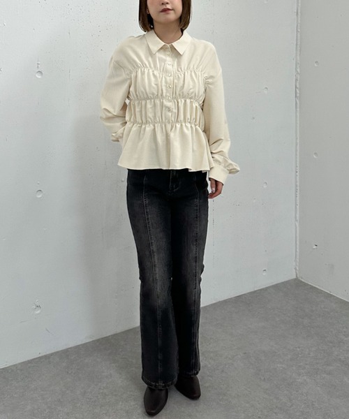 aki´s shop ‪·͜· ♡【Heve】 ♡シャーリングペプラム♡ aki´s shop ‪·͜· ♡【Heve】 ♡シャーリングペプラム♡ aki´s shop‬