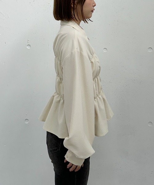 セール】シャーリングペプラムシャツ（シャツ/ブラウス）｜archives