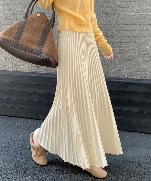 Aelina(エリナ)の「プルーツAラインハイウエストロングスカート(スカート・レディース・ブラック/レッド/ベージュ・F)」の11枚目の写真