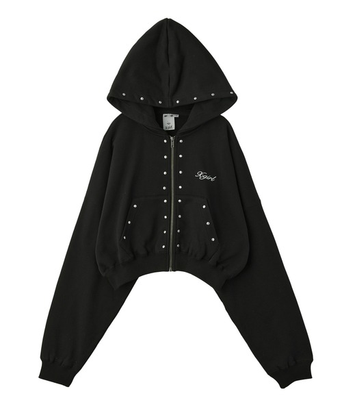 セール】STUDDED ZIP UP SWEAT HOODIE（パーカー）｜X-girl（エックス
