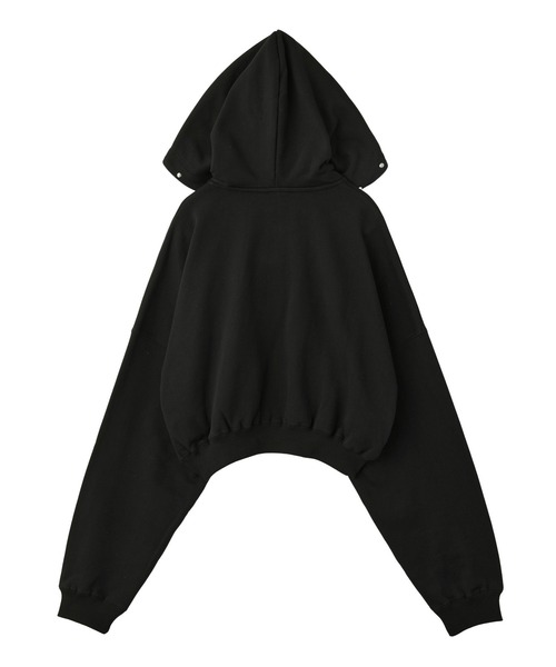 X-girl（エックスガール）の「STUDDED ZIP UP SWEAT HOODIE（パーカー・レディース・ブラック/オリーブ/ベージュ・S/M）」の6枚目の写真