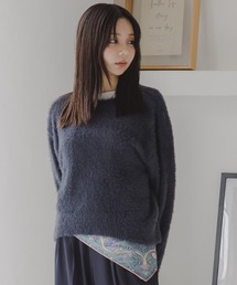 小さいサイズ　シャギーボートネックニット　低身長さん・小柄女性