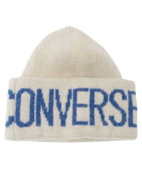 CONVERSE TOKYO（コンバーストウキョウ）の「MOHAIR-LIKE LOGO KNIT CAP（ニットキャップ/ビーニー・レディース・ブラック/ホワイト/ライトグレー・FREE）」の2枚目の写真