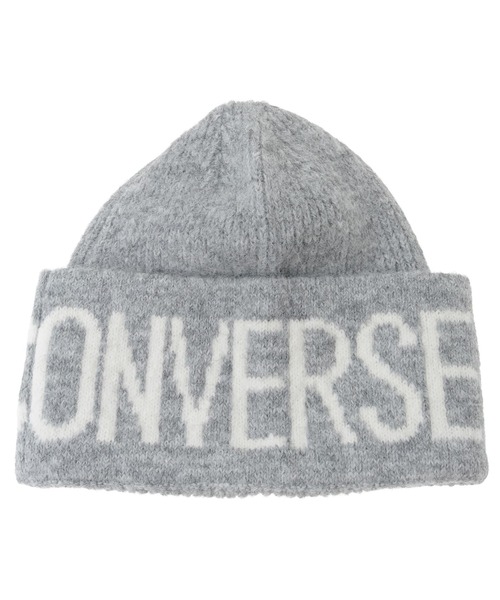 CONVERSE TOKYO（コンバーストウキョウ）の「MOHAIR-LIKE LOGO KNIT CAP（ニットキャップ/ビーニー・レディース・ブラック/ホワイト/ライトグレー・FREE）」の3枚目の写真