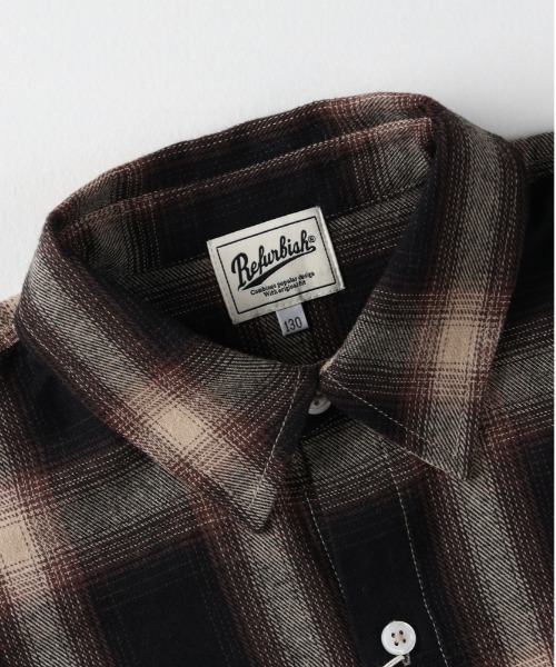 Right-on（ライトオン）の「【Refurbish】オンブレチェックシャツ（シャツ/ブラウス・キッズ・ベージュ/ブラック・130/160/140/150）」の9枚目の写真
