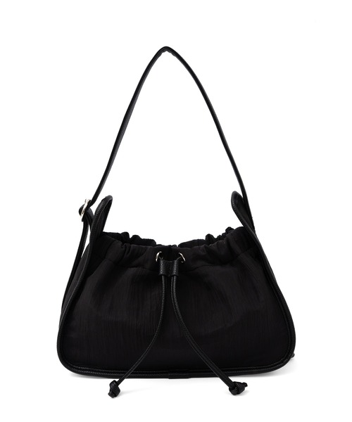VitaFelice（ヴィータフェリーチェ）の「プリーツ巾着MINIバッグ ワンハンドルバッグ 軽量バッグ（ショルダーバッグ・レディース・ブラック/ライム・FREE）」の19枚目の写真
