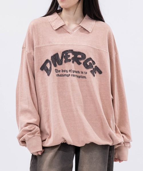 JOHN'S CLOSET(ジョンズクローゼット)の「【13】ドローコード付 ヴィンテージライク Vネックポロ(ポロシャツ・メンズ・ピンク/チャコールグレー/カーキ・LARGE/MEDIUM)」の3枚目の写真