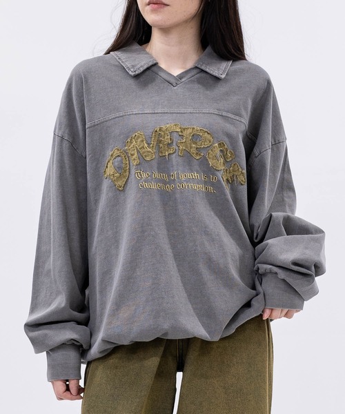 JOHN'S CLOSET(ジョンズクローゼット)の「【13】ドローコード付 ヴィンテージライク Vネックポロ(ポロシャツ・メンズ・ピンク/チャコールグレー/カーキ・LARGE/MEDIUM)」の1枚目の写真