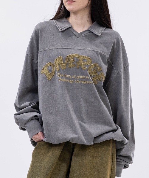 JOHN'S CLOSET(ジョンズクローゼット)の「【13】ドローコード付 ヴィンテージライク Vネックポロ(ポロシャツ・メンズ・ピンク/チャコールグレー/カーキ・LARGE/MEDIUM)」の4枚目の写真