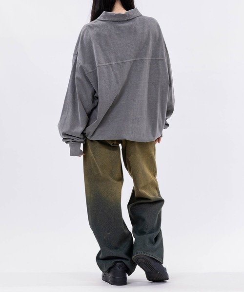 JOHN'S CLOSET(ジョンズクローゼット)の「【13】ドローコード付 ヴィンテージライク Vネックポロ(ポロシャツ・メンズ・ピンク/チャコールグレー/カーキ・LARGE/MEDIUM)」の9枚目の写真