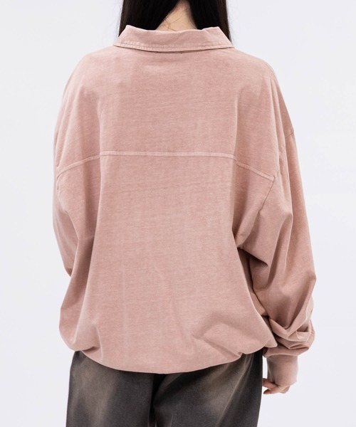 JOHN'S CLOSET(ジョンズクローゼット)の「【13】ドローコード付 ヴィンテージライク Vネックポロ(ポロシャツ・メンズ・ピンク/チャコールグレー/カーキ・LARGE/MEDIUM)」の20枚目の写真