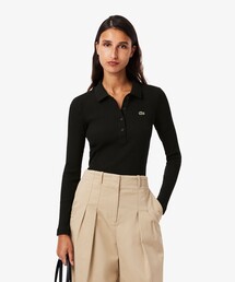 LACOSTE | スリムフィット ロングスリーブリブニットポロシャツ(ポロシャツ)
