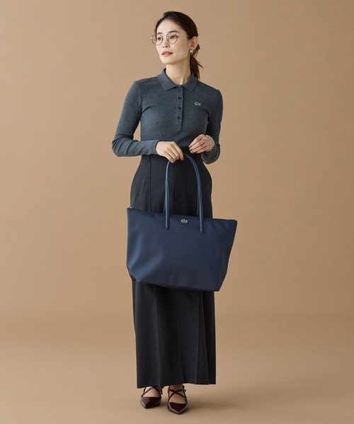 LACOSTE（ラコステ）の「スリムフィット ロングスリーブリブニットポロシャツ（ポロシャツ・レディース・ブラック/グレー・34/36/40/38）」の16枚目の写真