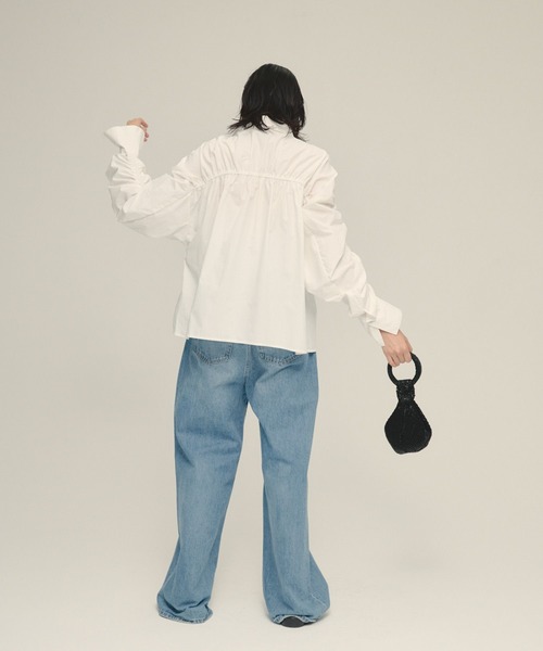 JEANASIS(ジーナシス)の「【eL】Shirring Gather Shirt/577377(シャツ/ブラウス・レディース・ホワイト/ブラック・FREE)」の11枚目の写真