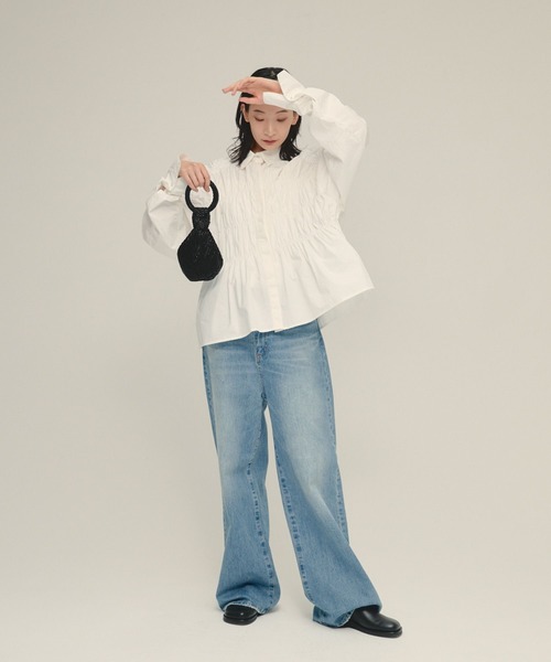 JEANASIS(ジーナシス)の「【eL】Shirring Gather Shirt/577377(シャツ/ブラウス・レディース・ホワイト/ブラック・FREE)」の10枚目の写真