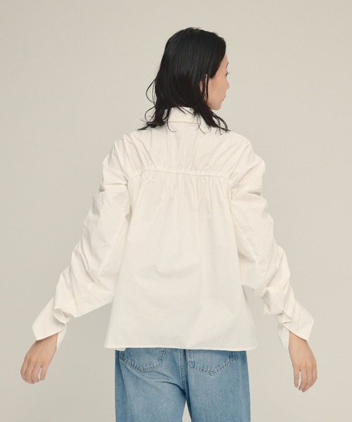 JEANASIS(ジーナシス)の「【eL】Shirring Gather Shirt/577377(シャツ/ブラウス・レディース・ホワイト/ブラック・FREE)」の7枚目の写真